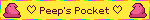 Two yellow peeps labeled Peeps Pocket