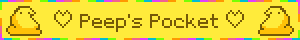 Two yellow peeps labeled Peeps Pocket
