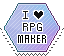 blue-purple stamp reading I Heart RPG Maker