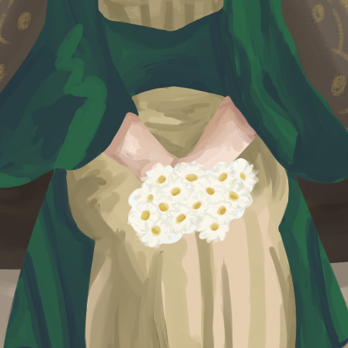 My sibling's OC, Blanchefleur, as a redraw of Arthurian Blanchefleur